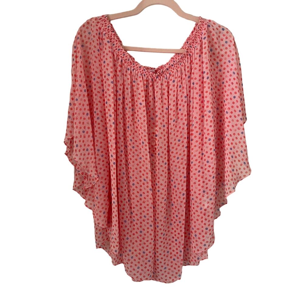 Fiorucci Pink Polka Dot Flowy Top, NWT, Size: 40